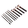 Makeup Brushes Soft Multifunctional Ergonomic Wooden Handle Cosmetic Brush Set for Women 10pcs Brown