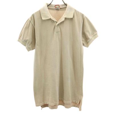80er Jahre Vintage Kurzarm Poloshirt S Beige Fawn Herren Gebraucht