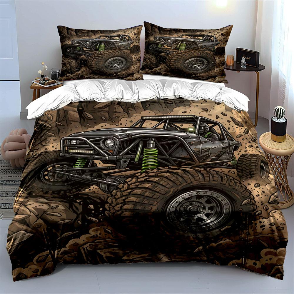 Rock Crawler Conquering Rugged Terrain Print Bedding Set 1 Duvet Cover 2 Pillowcases for Adult and Children Luxury Gift