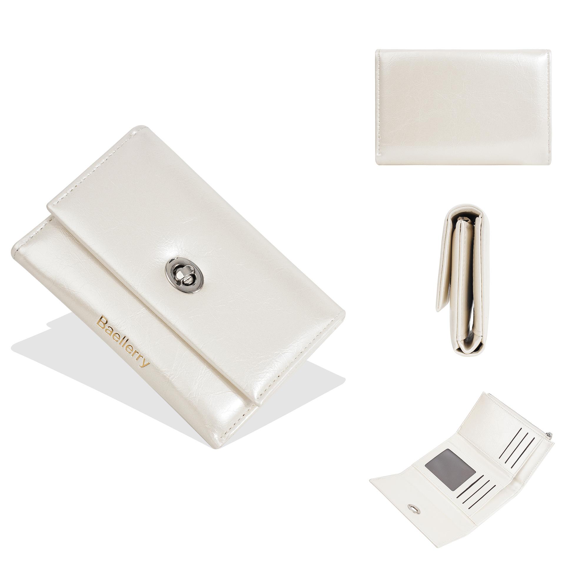 Женский трехскладной кошелек Женский ins Изысканный короткий кошелек с замком Многокарточный premium кошелек Кошелек Кошелек Вечерняя сумка one size