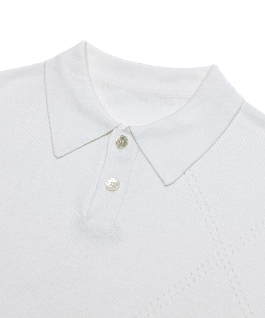 YOUTH H/S Knit Collar T-Shirt - White