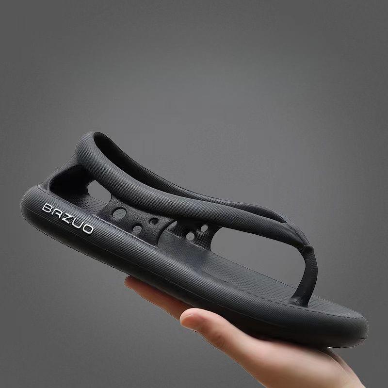 

Оригинальные мужские шлепанцы на плоской подошве EVA, платформа, вогнутые тапочки, домашние нескользящие шлепанцы для пар, с мягкой подошвой, пляжные сандалии, сандалии 36-37 чёрный