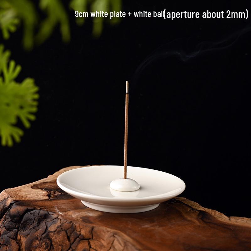 Zen-Style Formless Buddha Incense Holder: Simple White Porcelain Monk for Living Room or Study Decor.