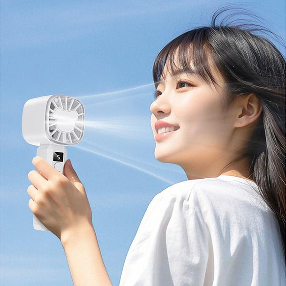 5 Speed Adjustable High-speed Mini Fan Rechargeable Small Electric Fan Personal Cooling Fan Summer