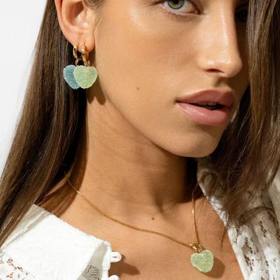 Neue Mode Bunte Liebesherz Gummipendant Ohrringe für Damen Süßes Design Niedlich Charmante Ohrringe Party Schmuck Geschenk