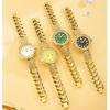 Damenuhr Luxus Strass Goldarmband Uhren Exquisites Kleines Rundes Zifferblatt Damen Armbanduhr Geschenke