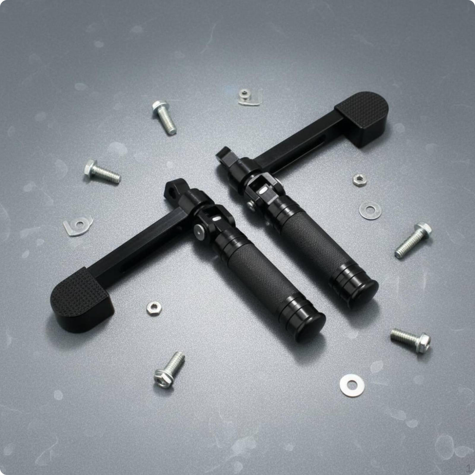 Motorcycle Pedal Extension Set Aluminum Alloy Motorbike Foot Peg Kit Black Black