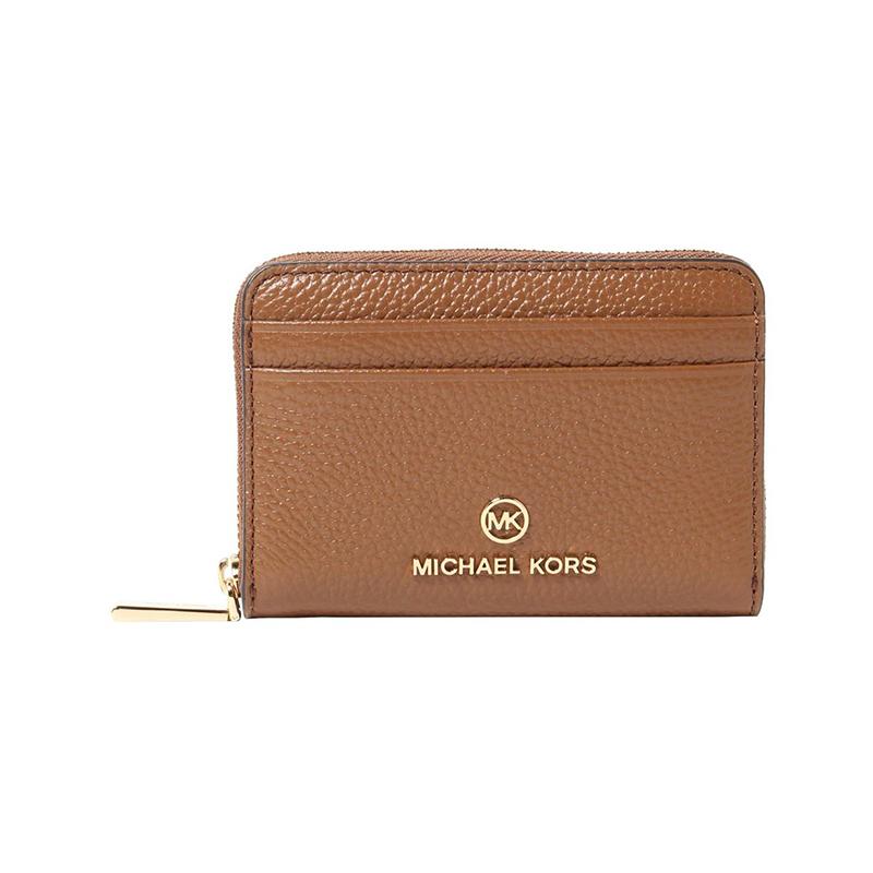 MICHAEL KORS Fashionable and simple metal letters, cowhide wallet, same style for men and women, couple model, brown золотой