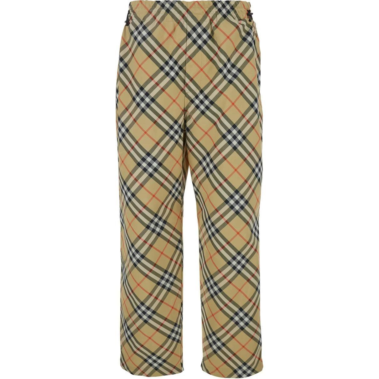 Burberry Checked Ekd Motif Straight-Leg Trousers