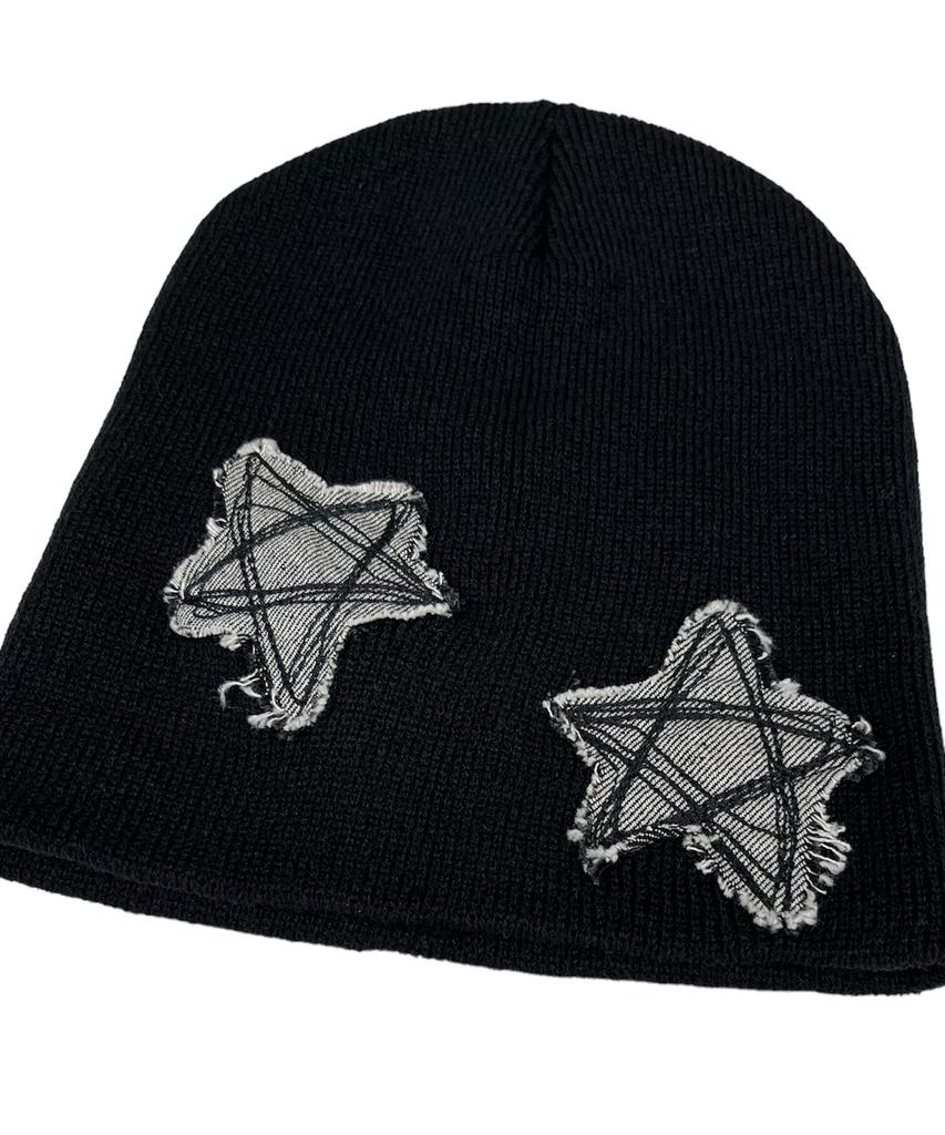 SK8ER ROCK Doodle Star Beanie ((Black*Denim))