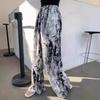 New High-waisted Drape Ink-wash Painting New Chinese-style Casual Floor-length Pants