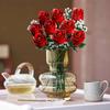 968 st Romantisk Ros Blomma Bukett Byggklossar Kreativ Hem Skrivbord Växt Dekoration Monteringskloss Leksak För Gåvor Flicka Dam