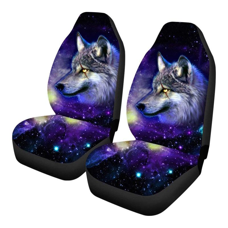 Car Seat Cover Universal Animal Wolf Printing Protectors For Men Women Full Cover Front or Rear Wolf