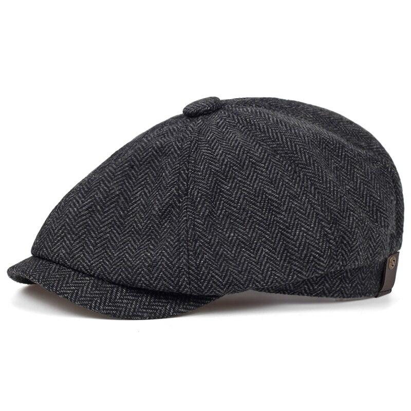 Retro Czapki Gazeciarza Męskie Brytyjskie Czapki Malarskie Jesień Zima Berety Płaska Czapka Jodełkowa Hip Hopowe Berety