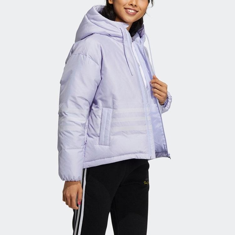 Adidas Neo Outdoor Sports Warm Hooded Down Jacket Winter Women Jacket Light-Purple H18634