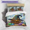 3PC Custom Name Magic Hat Potions Bedding Set Duvet Cover Closure Includes 1 Duvet Cover & 2 Pillowcases for Bedroom