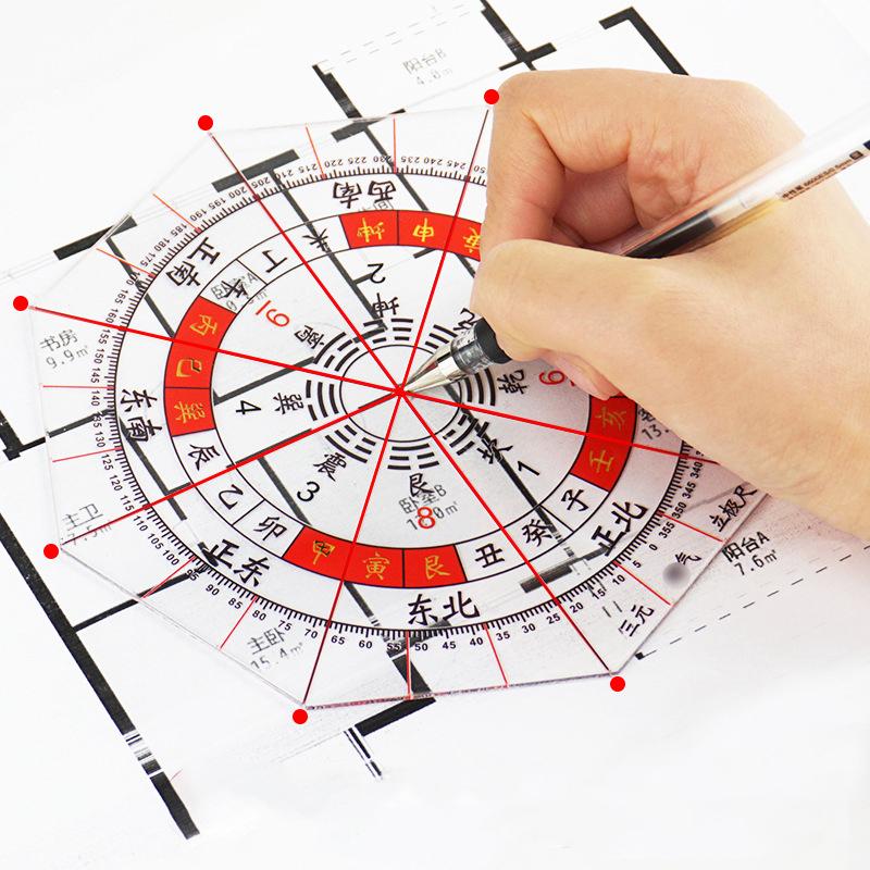 Alta Precisione Righello Luopan Plastica Bussola da Maestro Feng Shui Strumento di Misura Costruzione Casa Forniture Direzione Geografica