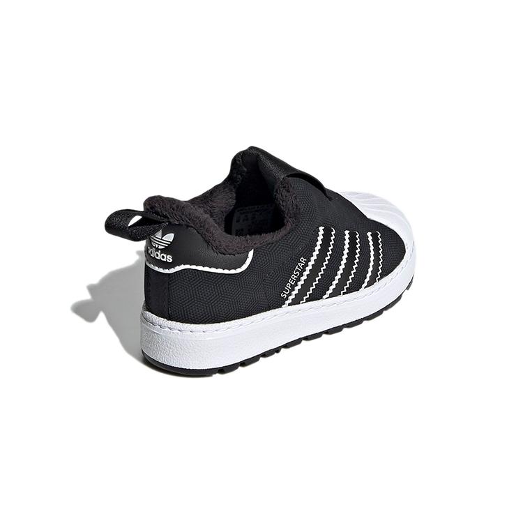 adidas Originals SUPERSTAR 360 Fleece Lined Abrasion Resistant Low Top Skateboard Shoes Black Infant And Toddler EG3366