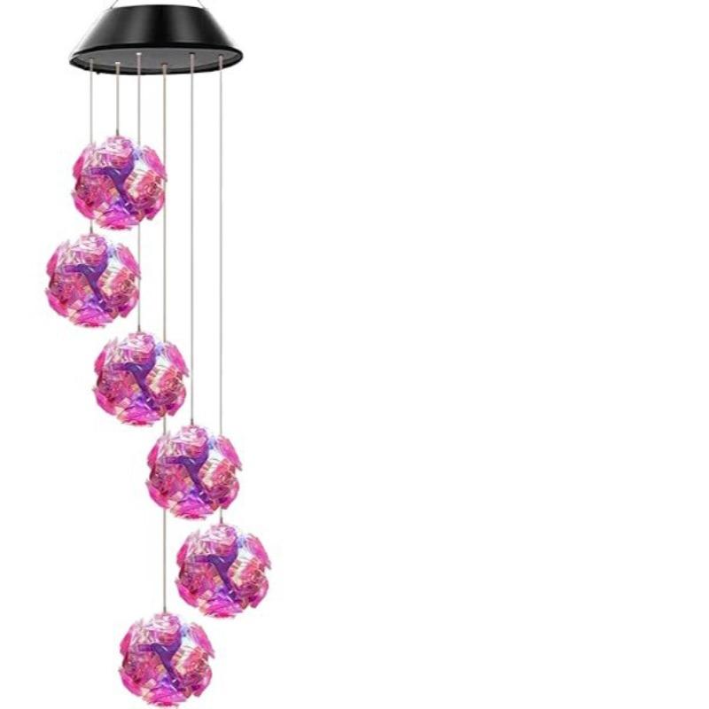 Solar Powered Wind Chime Lights Colorful Ambient Hanging Lights Whirlwind Balls Wind Chimes Courtyard Gardens Party Decorations