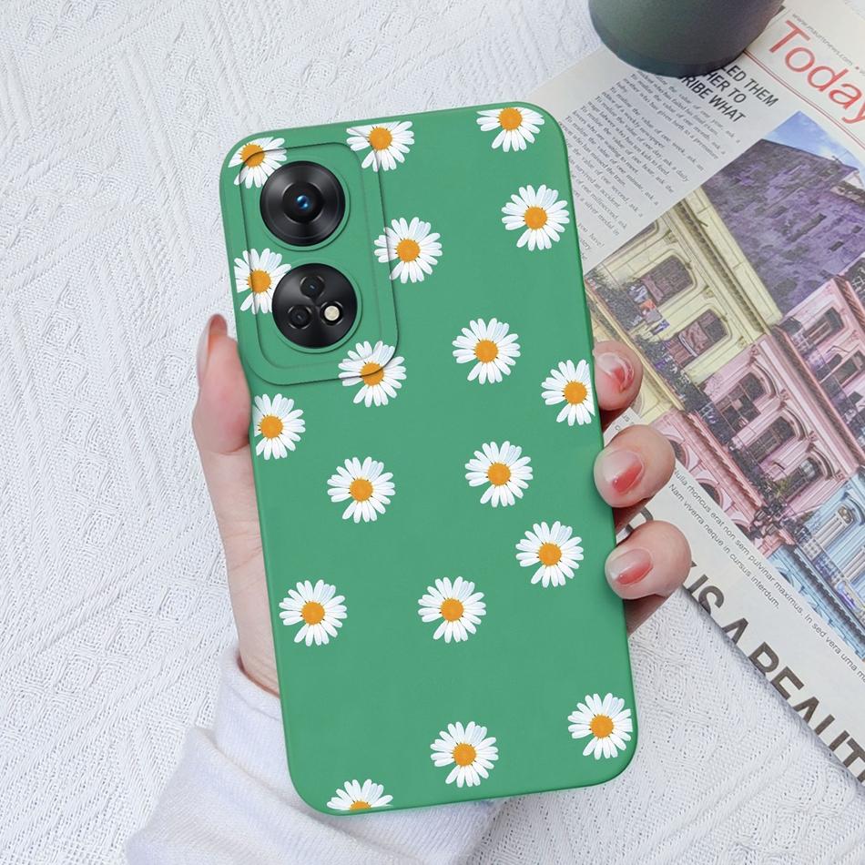 Phone Case For OPPO Reno 8T 4G 5G 8Z 8Lite Cover Cartoon Camera Protection Liquid Silicone Bumper For OPPO Reno8 T Fundas Gift
