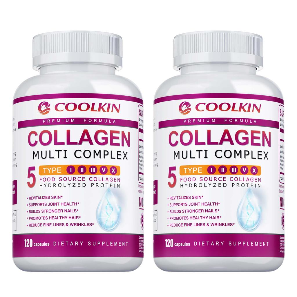 Type 5 Complex Hydrolyzed Collagen Capsules, Skin Care, Hair Care, Nail Care, Joint Care, Adult Dietary Supplement