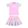 Girls' Cute Floral Japanese-Style Two-Piece Swimsuit - Breathable, Quick-Drying Summer Swimwear