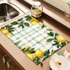 1Pcs Rubber Drying Mat With Lemon Decorative Dish Drying For Coffee Shop Restaurant Kitchen Carpet Tableware Durable Diatom Mud