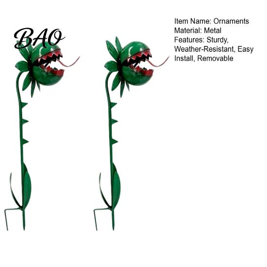 Durable Weather Resistant Sculptures Venus Flytrap Garden Stake, Metal Carnivorous Plant Yard Decor, Weird Gothic Seasonal Outdoor Art Decor for Patio