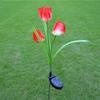 Solar Tulip Garden Light 3 Branches Waterproof Outdoor Solar Tulip Flower LED Stake Light for Patio
