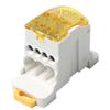 Electrical Distribution DIN Rail Connector Flame Retardant Insulation Color Yellow Multiple Outputs Rail Installation