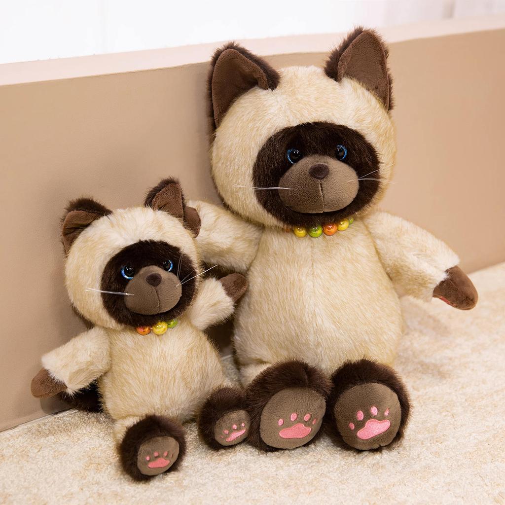 Adorable Siamese cat doll plush toy kitten cat doll children's company soothing doll