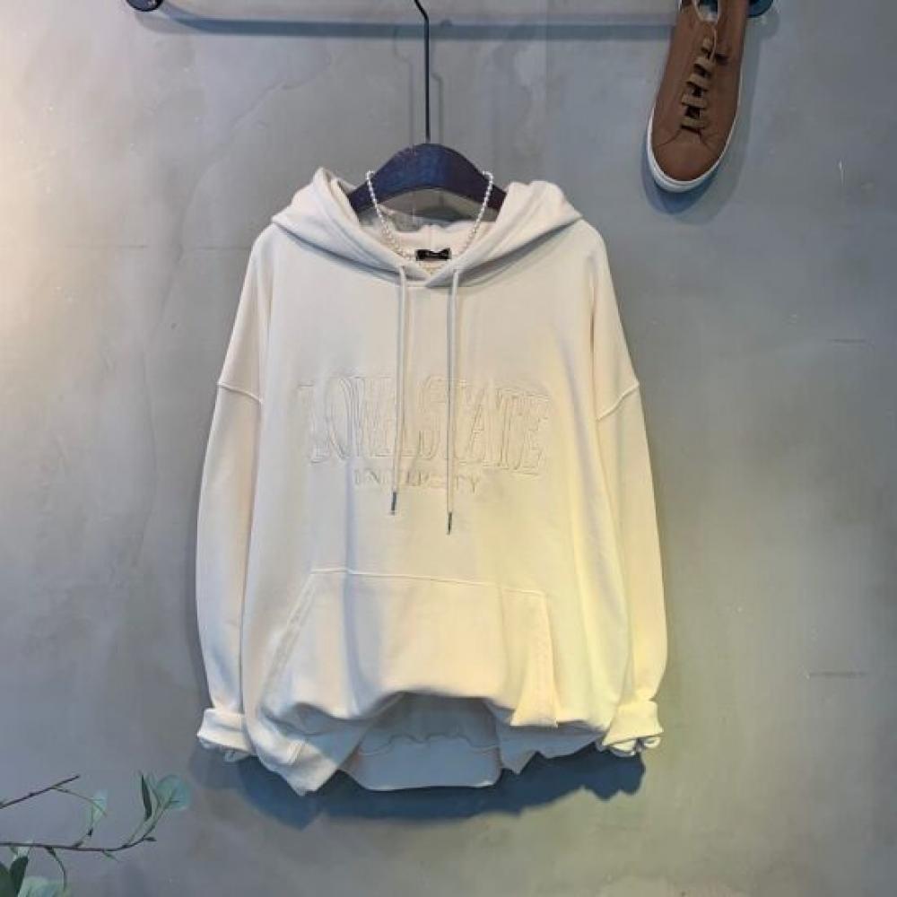 C S In The Room Roah Embroidery leTTerIng overSized Long Sleeve Hoodie T ShirT 3