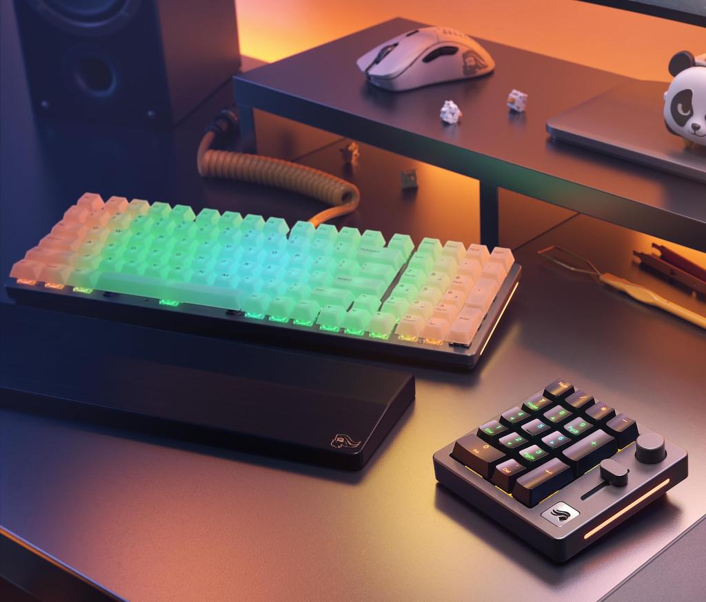 Glorious Polychromatic RGB Keycaps, Translucent, Cherry Profile, US ANSI English Layout, 115 Keycaps, GLO-KC-POLY-RGB KB760