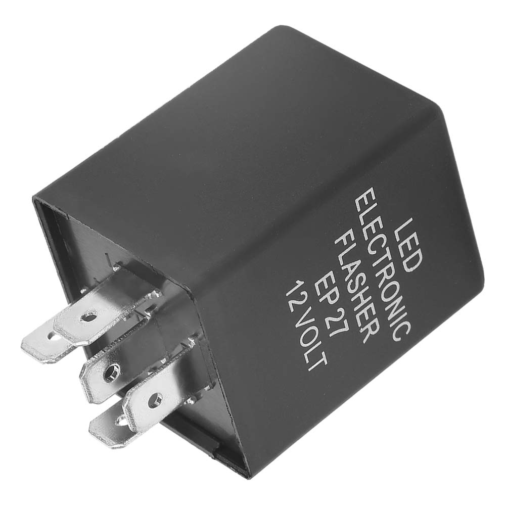 EP27 5-Pin LED Flasher Flash Relay, 12V EP27 Electronic LED Flasher Relay Fix for Turn Signal Light Fast Hyper Flash