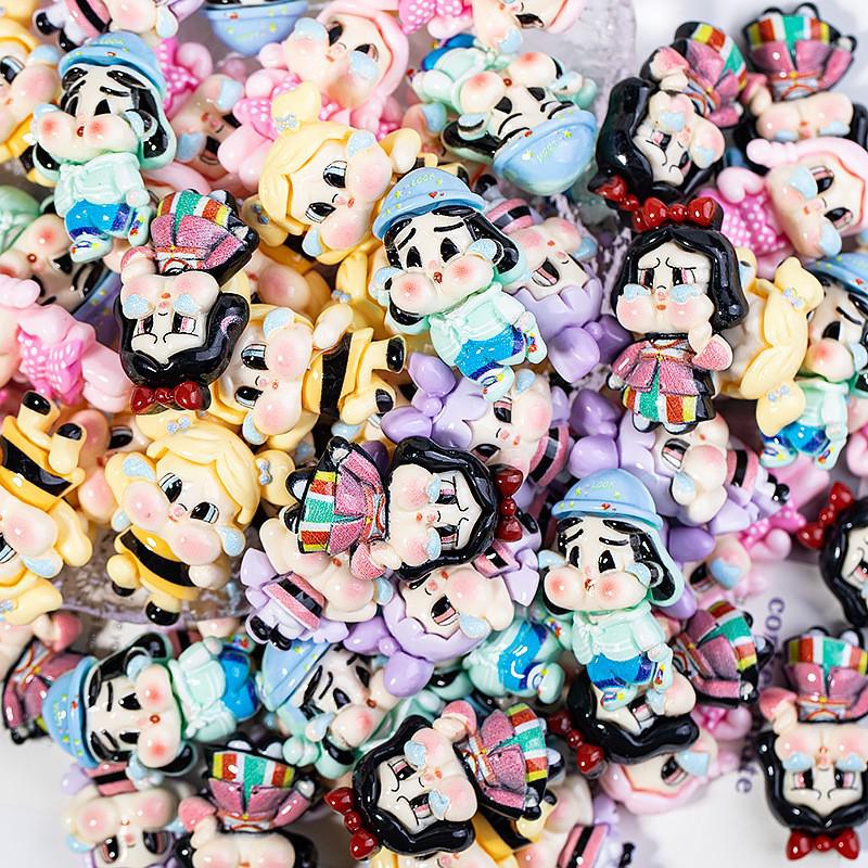 Crying Baby Resin Accessories: Cartoon Cream Glue Phone Case Patches, Kids' Hair Accessories, Fridge Magnets & Decoration Materials