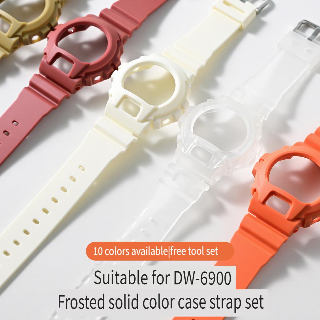 Für Casio G-Shock DW-6900/6600/6930 Ersatz Gummi Silikon Mattes Uhrenarmband Armband Armband + Gehäuse