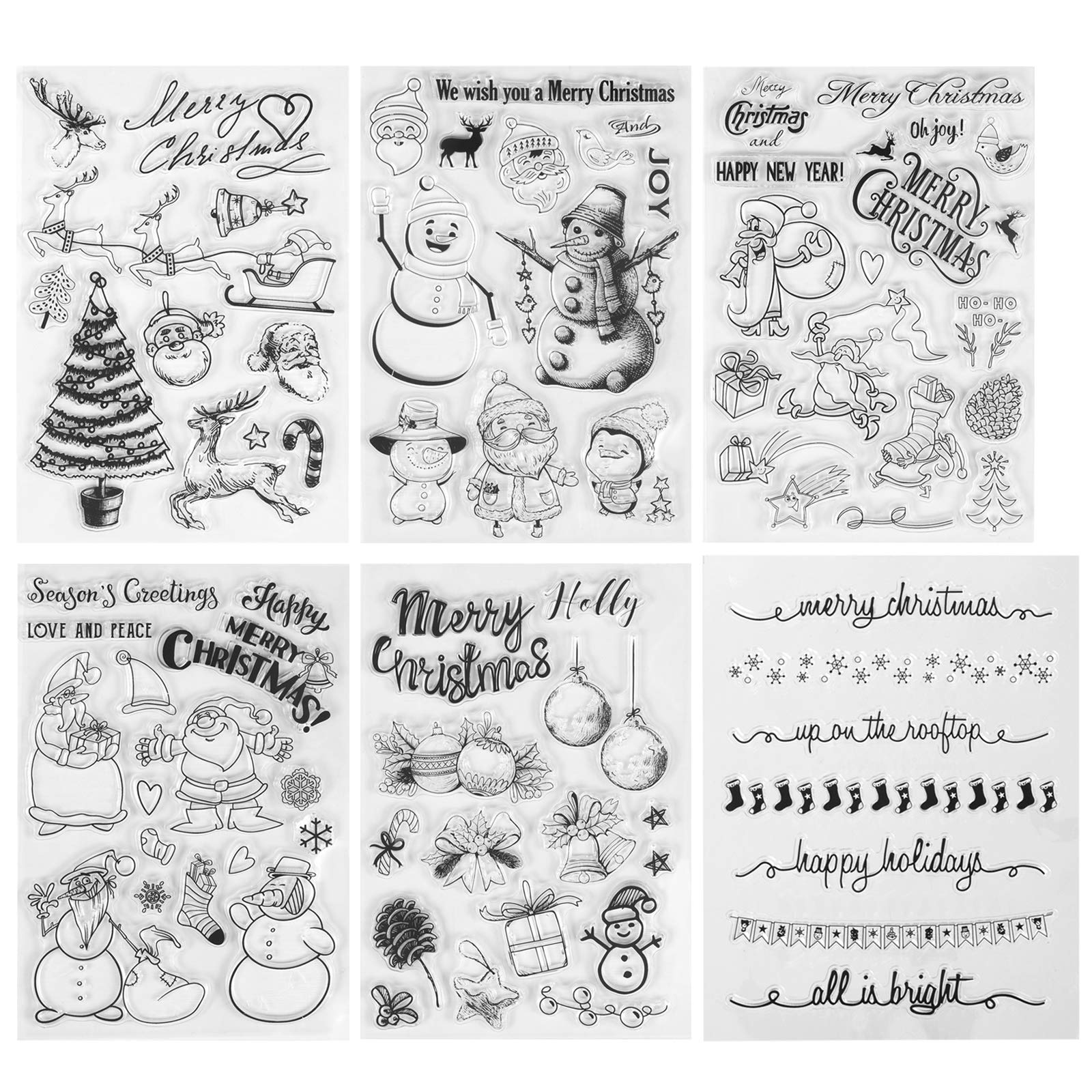 

Kesote Christmas Ornament 70 Gifts for Schedules Stamps, Transparent, Designs, Washable, Reusable, Kids, Illustrations, Planners,