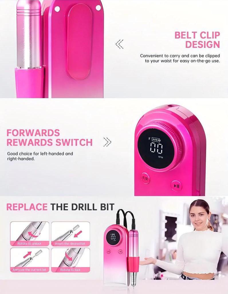 June 2025 Portable MS-901 Rechargeable Nail Drill for Professional High-Speed Nail Removal