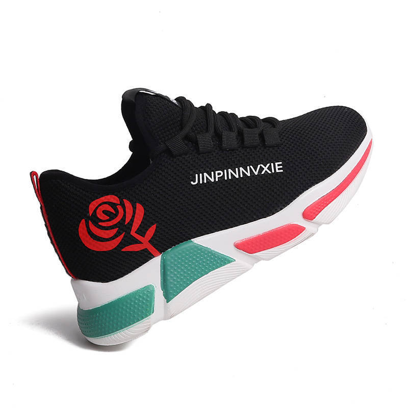 Shoes Women'S Ladies Casual Shoes Fashion Versatile Flying Weave Mesh Breathable Single Shoes Sneakers