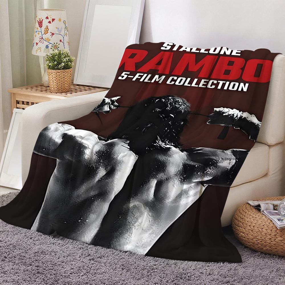 Movie Rambo Throw Flannel Throw Blanket: Soft Kid-Friendly Warm Anti-Static All Season Washable Couch Bed Home