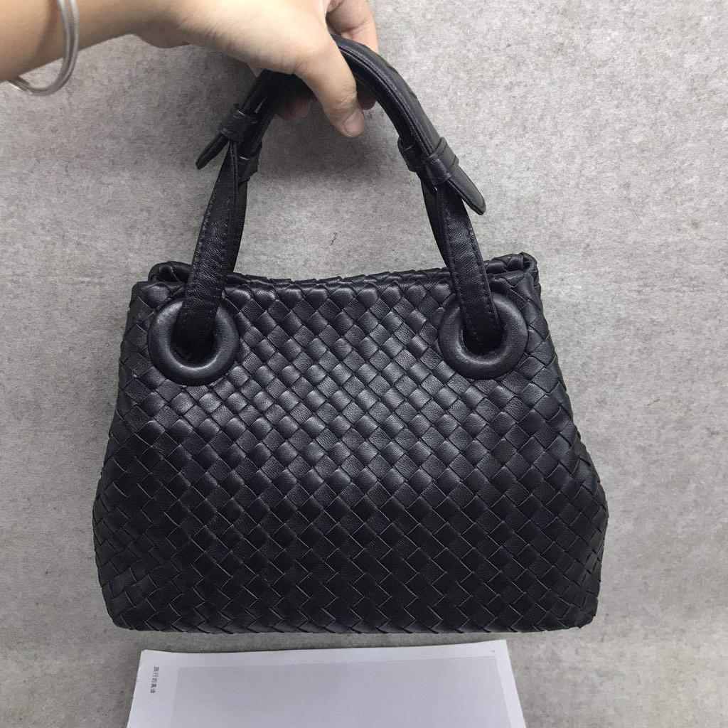 New woven casual shoulder big bag, leather tote bag, vegetable basket bag, European and American trend fashion portable shoulder big bag