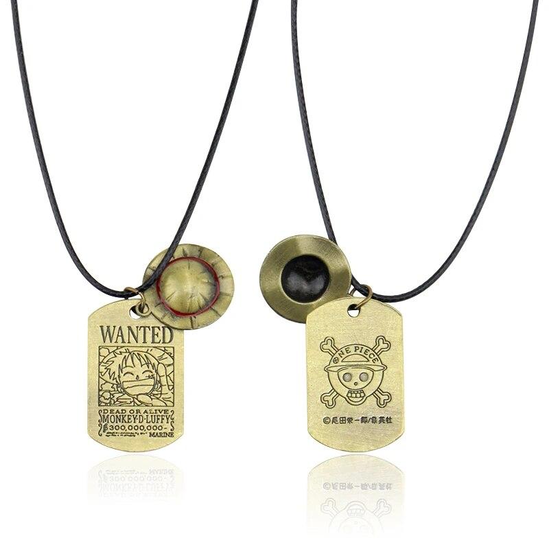 

Цельное ожерелье в стиле аниме Луффи, соломенная шляпа и кулон в виде жетона, мужские модные аксессуары, ювелирные изделия для фанатов