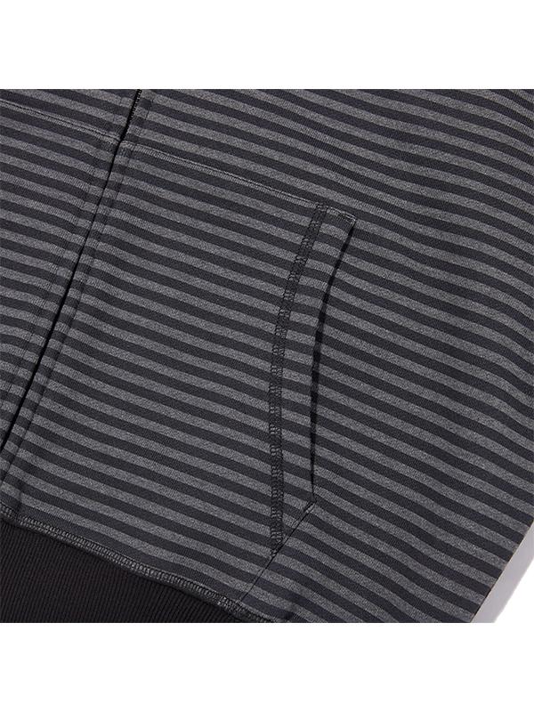 Kirsh Striped Zip-Up Hoodie [Black]