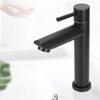 Crisis Single Cold Water Basin Faucet, Black Stainless Steel Kitchen Touch Sink Faucet
