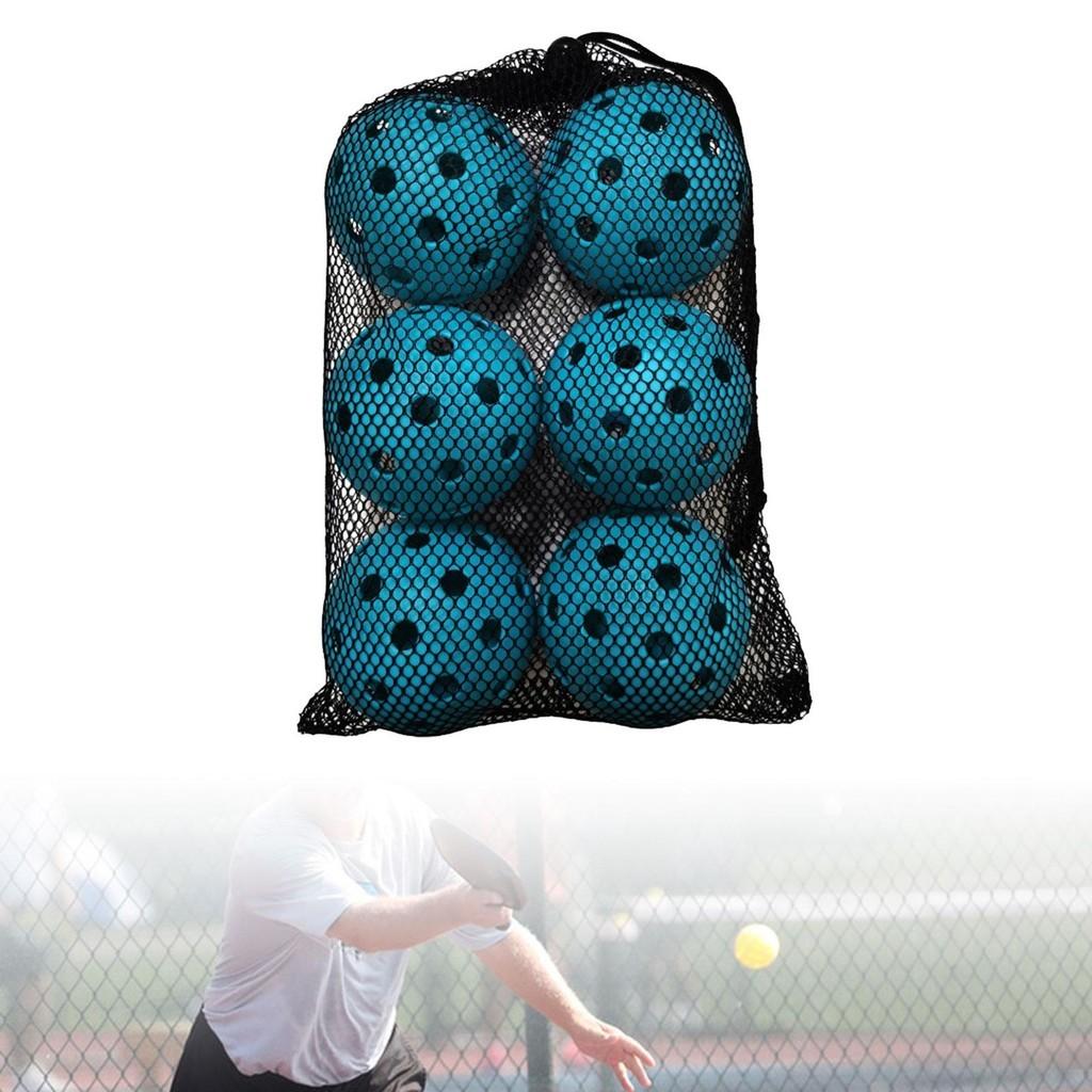 6x Pickleball Balls Outdoor Courts High Visibility Colors 40 Holes Pickle Balls Tournament Play Sporting Goods