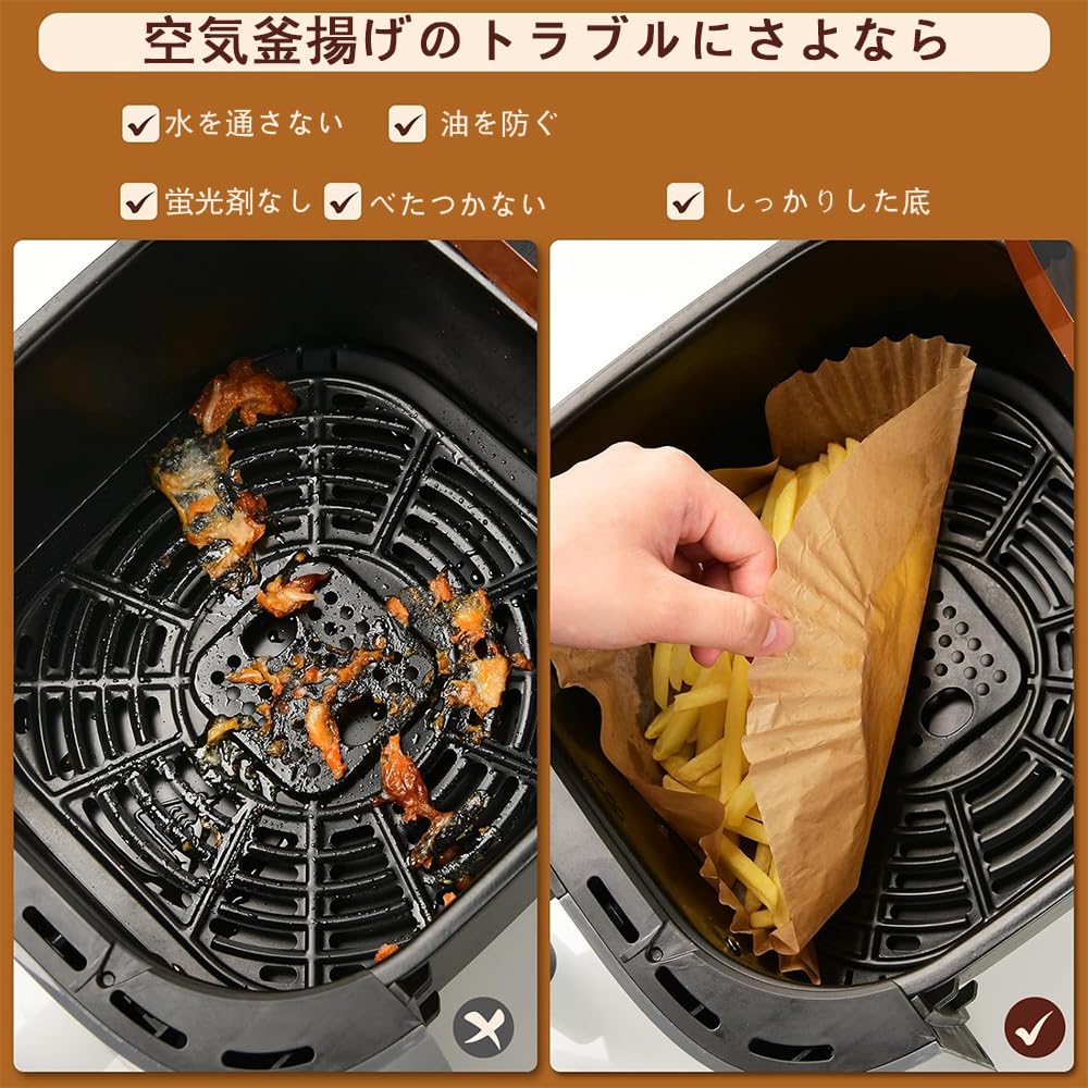 Selinear Horkovzdušná fritéza Sada jednorázových vzduchových ohřívačů oleje na vodu tempura olej na vaření silikonový olej vhodný do mikrovlnné trouby čtvercový papír, 120, fritéza,