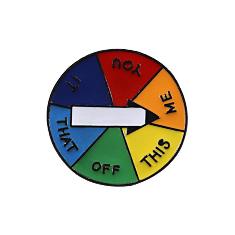 Six-Color Rainbow Corsage Metal Brooch Pin for Coats, Hats, and Backpacks