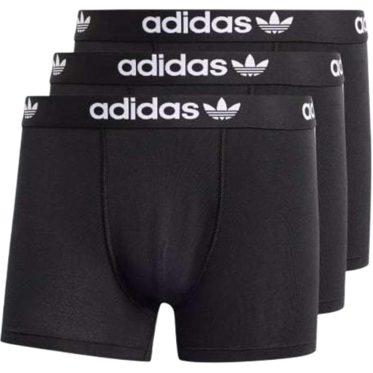 

Adidas Удобные Эластичные Хлопковые Боксеры с Тремя Полосками 3 шт. Мужское Нижнее Белье Черный IQ9562 L