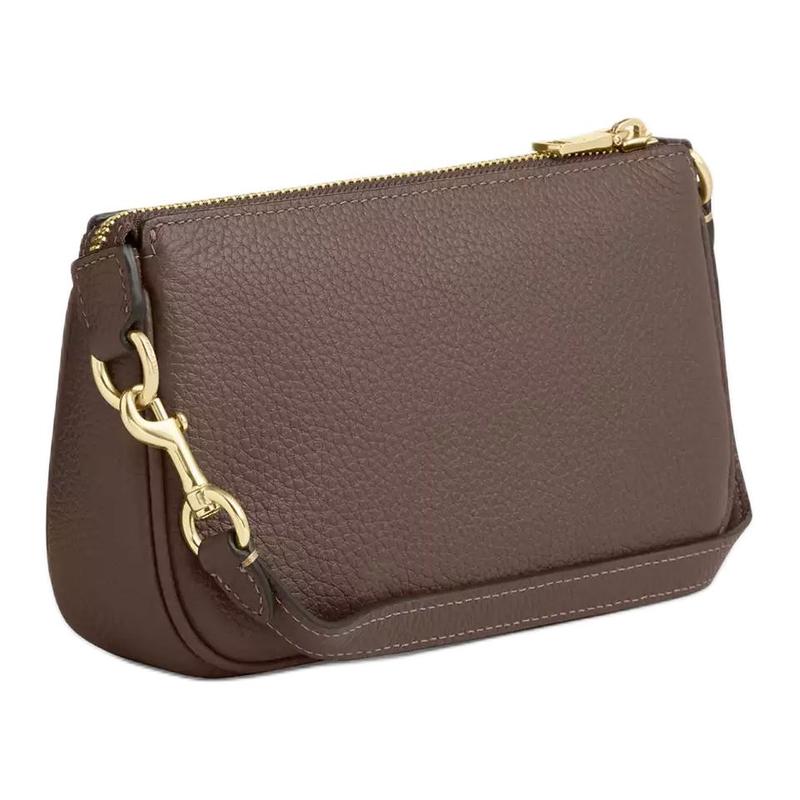 Coach Nolita 19 Studded Top Zip Closure Hammered Leather Shoulder Bag Small Women's Brown