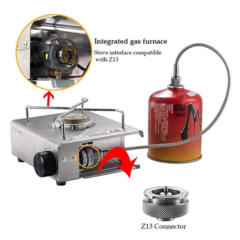 1 יחידה מתאם מיכל גז שטוח למיכל גז מחסנית, קמפינג חיצוני, מתאם למבער מיכל גז בוטאן